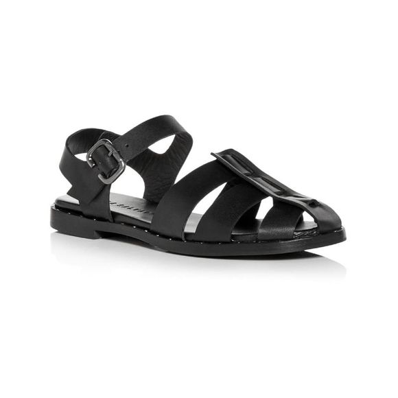 FREDA SALVADOR Shoes - FREDA SALVADOR Womens Black Cutouts Studded Sera Round Toe Leather Sandals 6